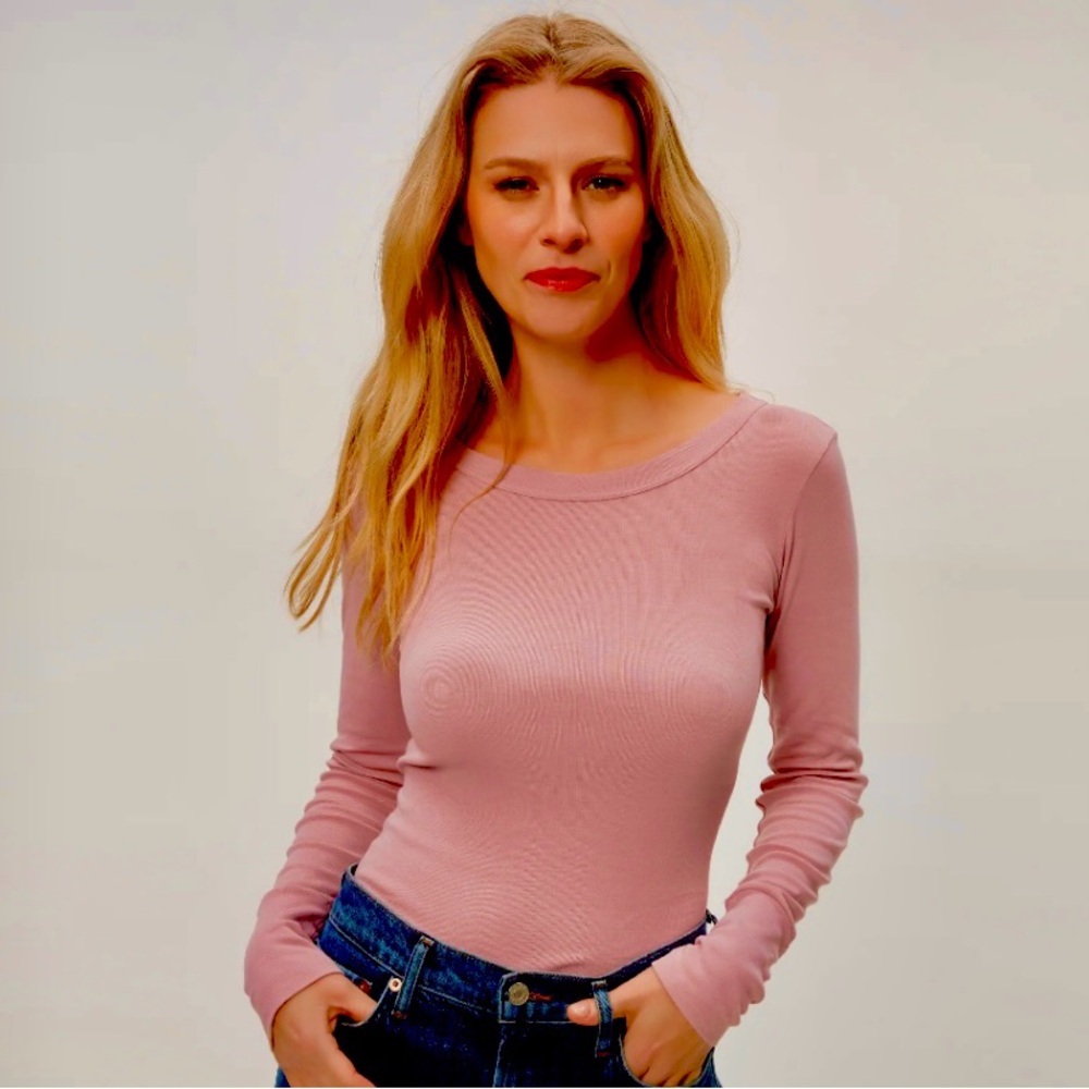 Three Dots Sz XL Mauve Long Sleeve Tee